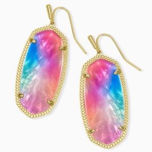 NWOT Kendra Scott Watercolor/Gold Elle Earring